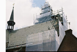 Kerktoren-Utrecht-ladder-dak-kopgevel-haan-beveiliging